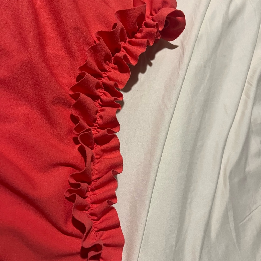 Bibi Coral Ruffle One-Shoulder Top - Picture 3 of 4
